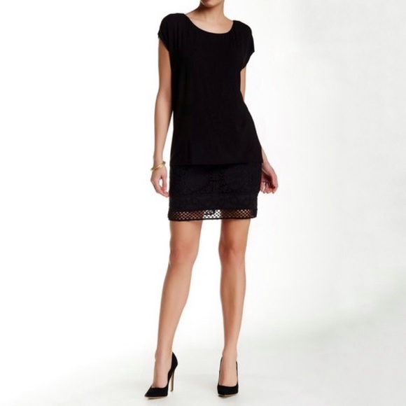 Bailey 44 | Dresses | Bailey 44 Layered Lace Trim Dress In Black | Poshmark